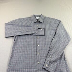 Eton Shirt Mens‎ XL Blue Plaid Button Up XL Long Sleeve 42 17 Slim Fit Casual